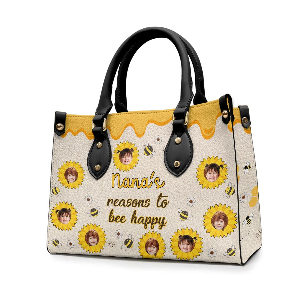 Nana's Reasons - Gift for grandma, mom - Personalized Leather Handbag
