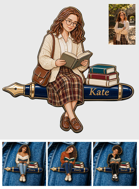 Just A Girl Who Loves Books - Personalized Book 3D Embossed Enamel Pin
