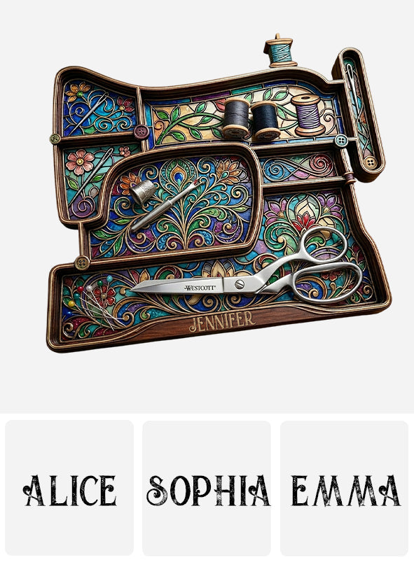 Sewing Tools Organizing Tray - Personalized Sewing Wooden Tray