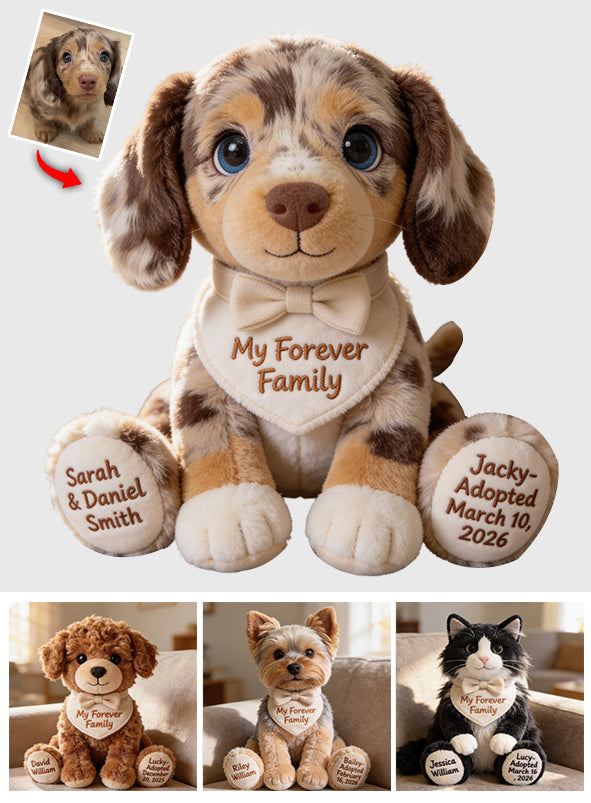 My Forever Family - Personalized Dog Premium Faux Fur Pillow