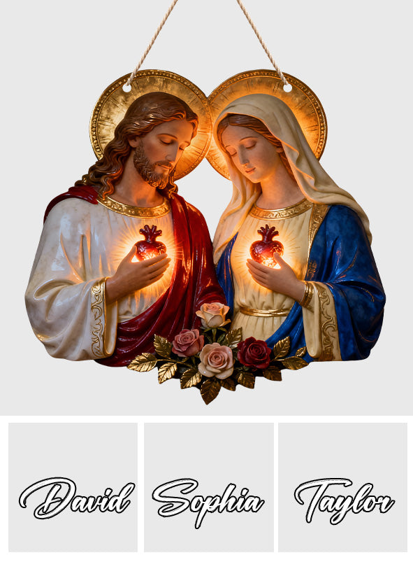 Sacred Hearts Christian - Personalized Christian LED Light Acrylic Sign