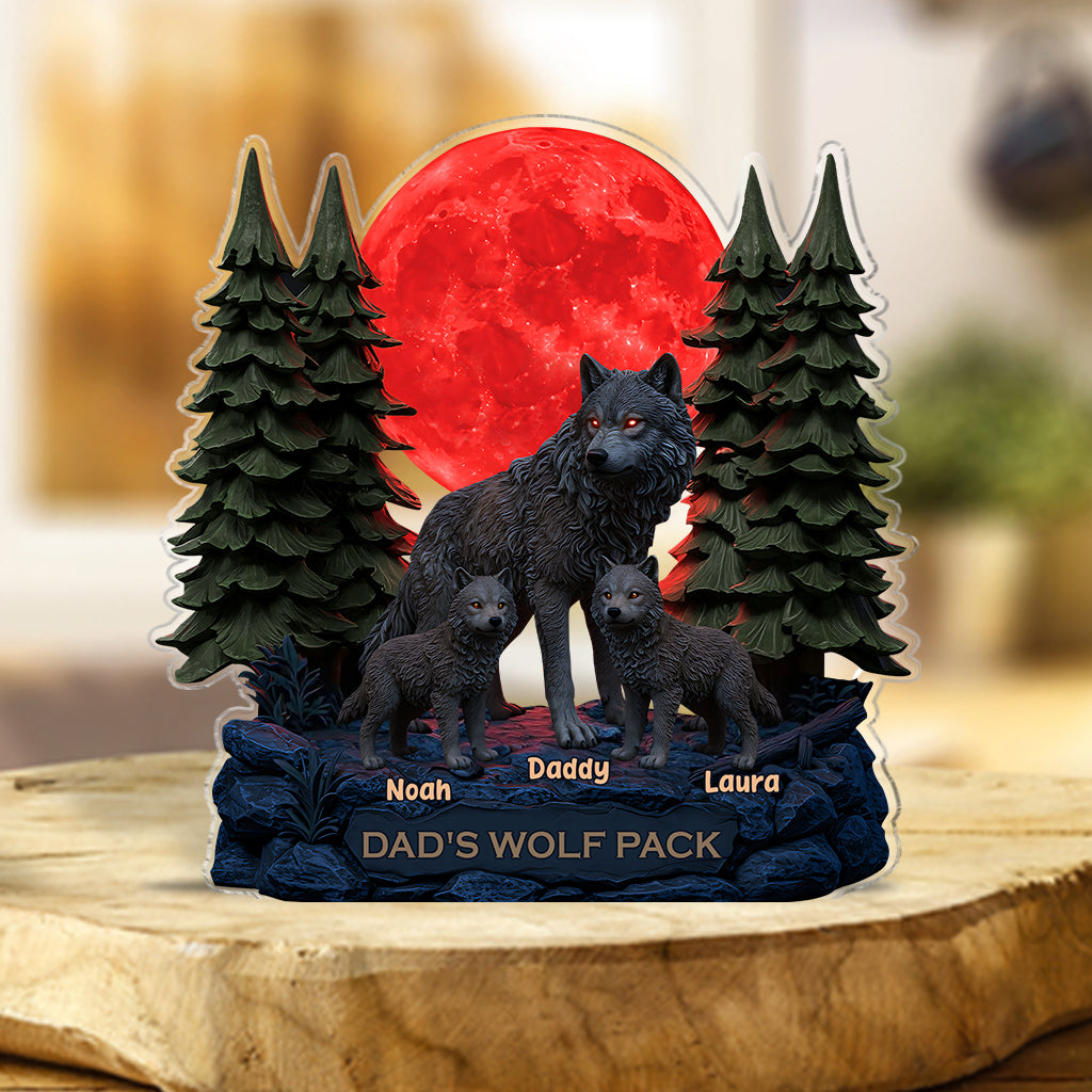 My Woft Pack Gift For Dad, Grandpa - Personalized Father Custom Shaped Acrylic Plaque
