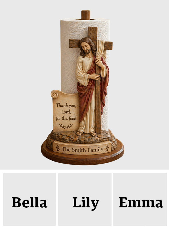 Thank You, Lord, For This Food - Personalized Christian Paper Towel Stand