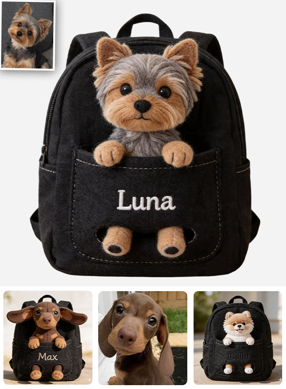 Perfect Companion - Personalized Dog Changeable Leather Patch Backpack