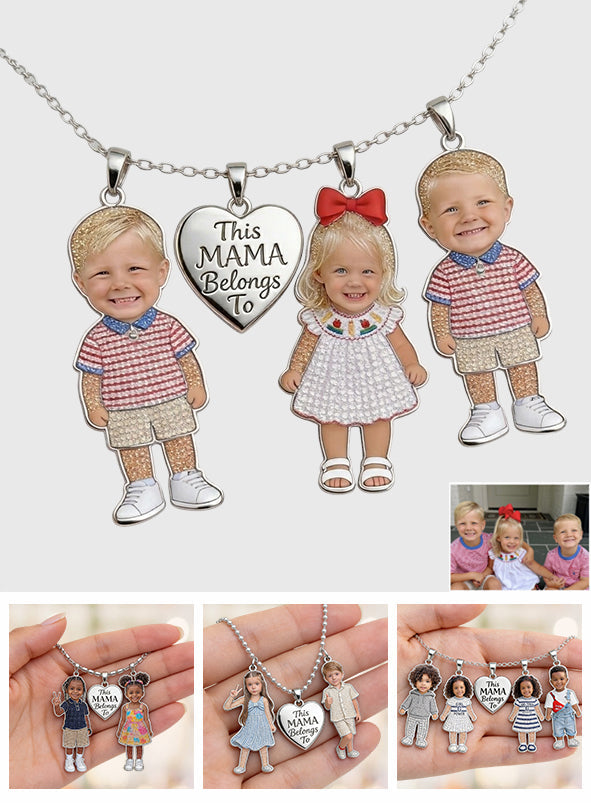 This Mom Belongs To - Personalized Mother Metal Necklaces With Pendants