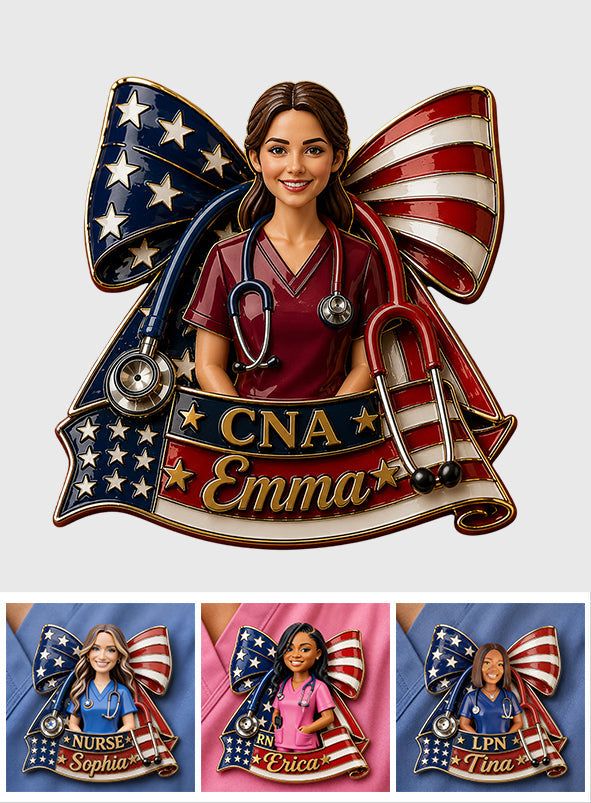 Nurse Independence Day Celebration - Personalized Nurse 3D Embossed Enamel Pin
