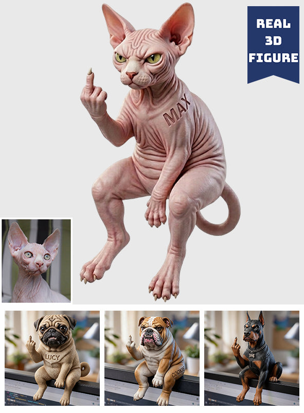 Pet Desk Monitor Figurine - Personalized Pet Premium 3D Figurine