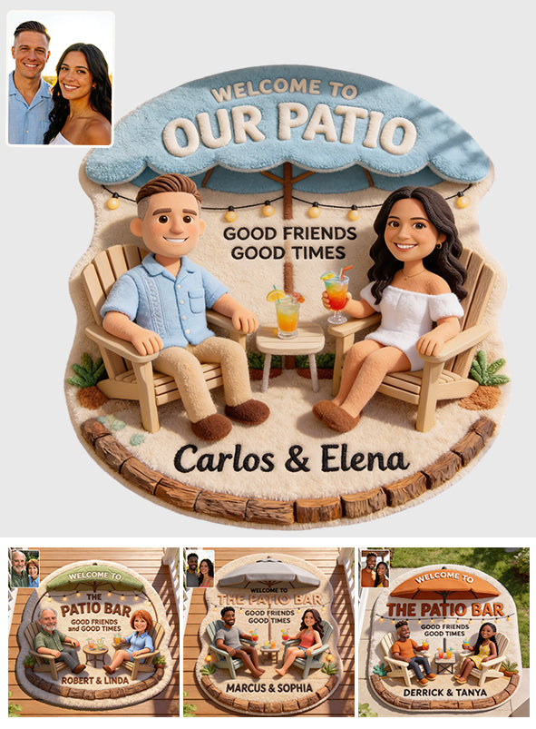 The Patio Bar Doormat - Custom From Photo - Personalized Backyard Non-Slip Tufted Rug