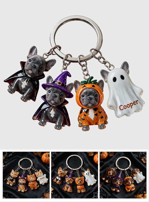 Halloween Vibes - Personalized Dog Premium Keychain With Charms