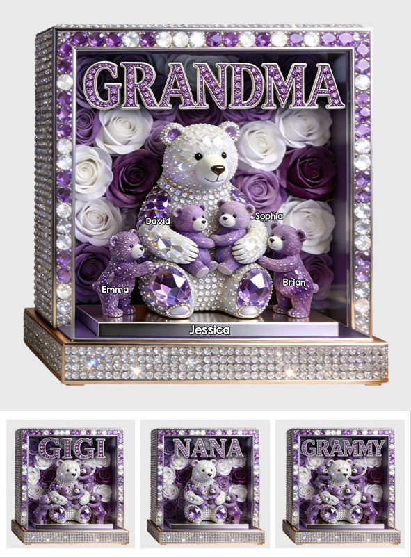 Mom/Grandma Bear - Personalized Mother Custom Shaped Acrylic Plaque