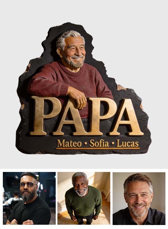 Papa Dad Gift Custom From Photo - Personalized Grandpa Custom Shaped Acrylic Plaque