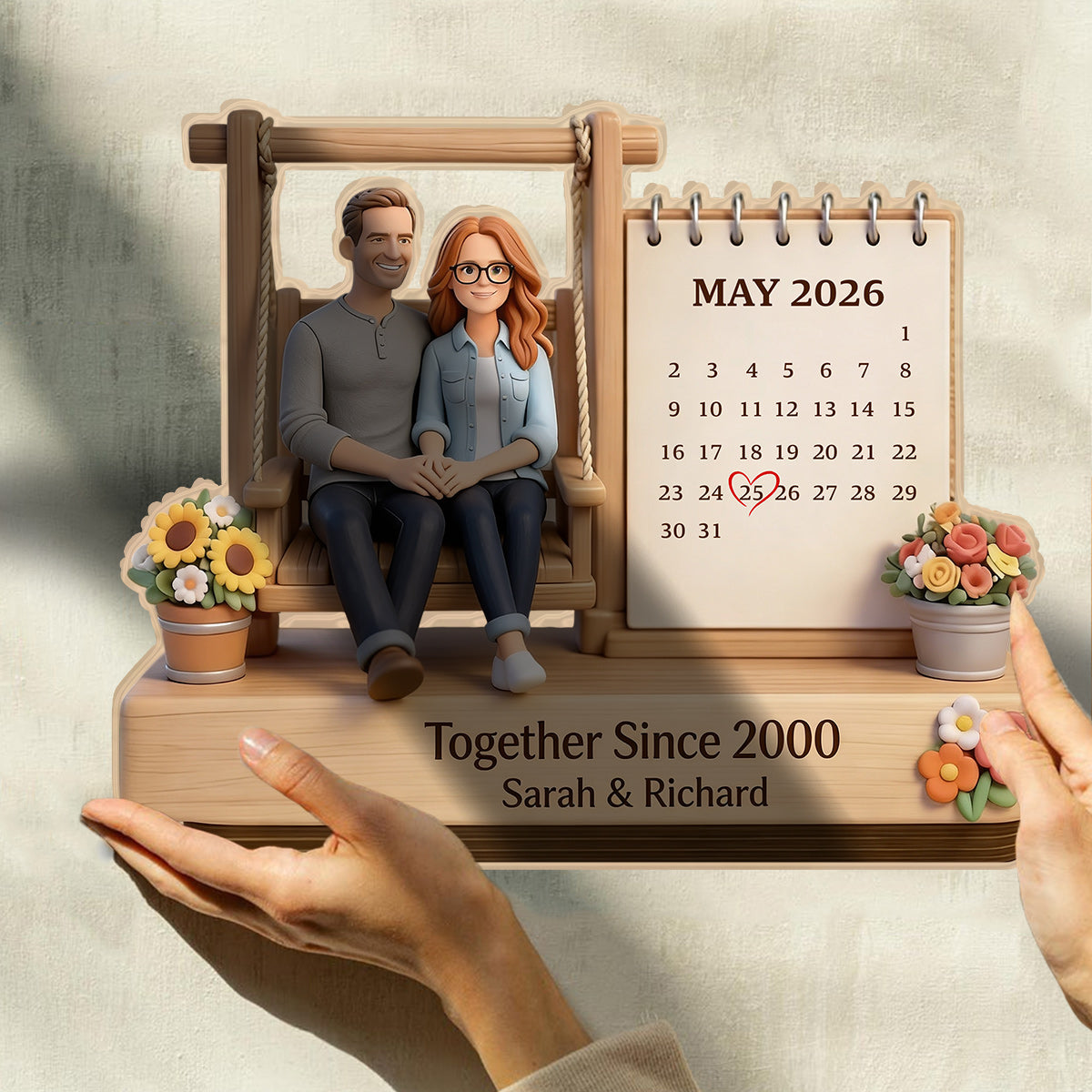 Together Since - Personalized Couple Custom Shaped Wood Plaque