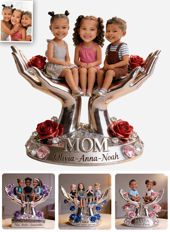 Mom Grandma Hands - Personalized Mother Custom Shaped Acrylic Plaque