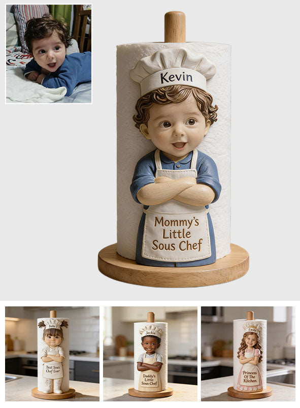 World's Best Sous Chef - Personalized Kid Paper Towel Stand