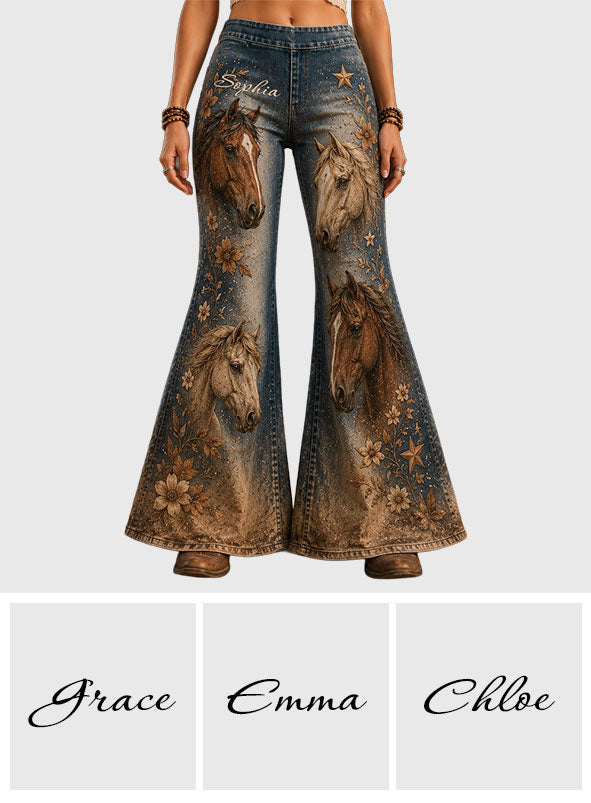 Love Horse - Personalized Horse Flare Leggings