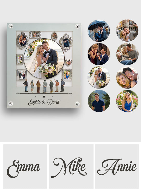 Museum Of Us With Music Song - Personalized Couple Rotating Music Magnet With Light