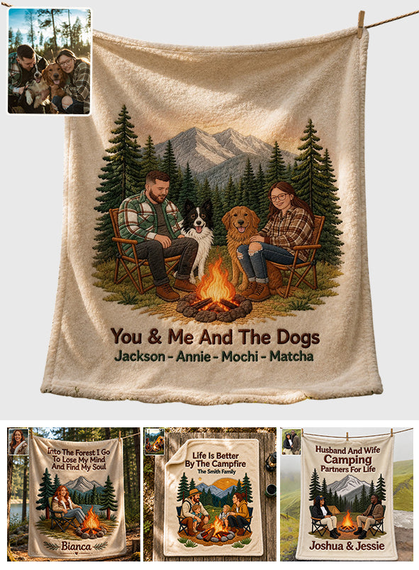 Our Happy Place - Personalized Camping Blanket