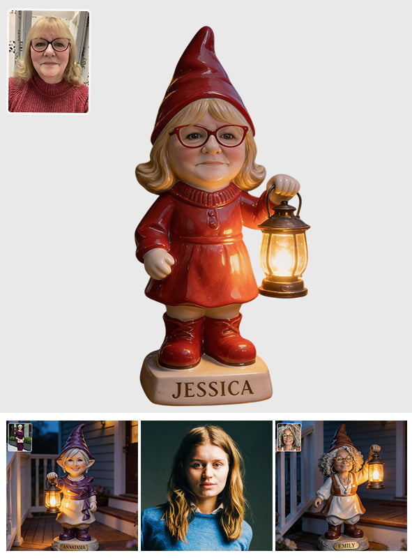 Lovely Garden Gnome - Personalized Gardening Solar Acrylic Light