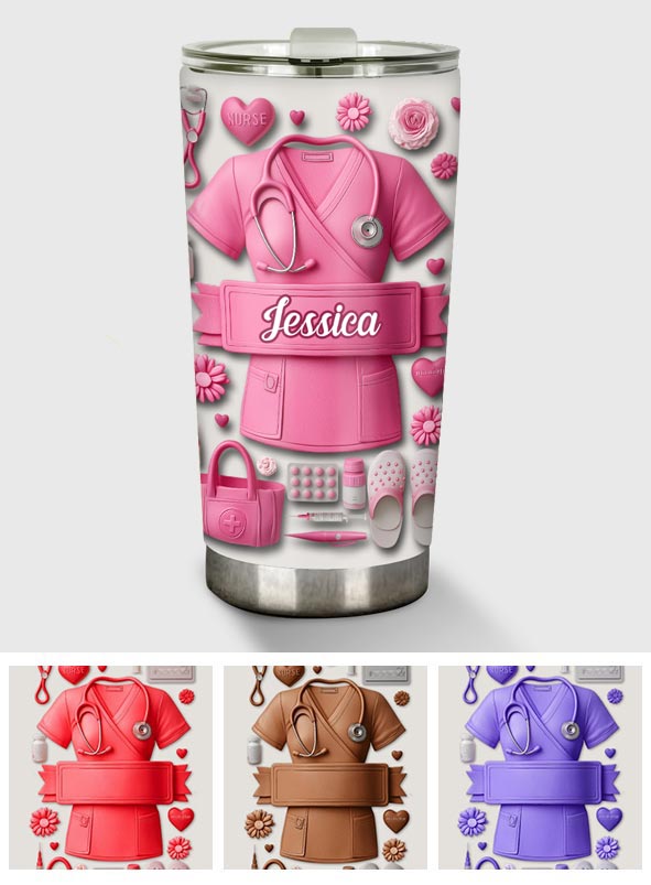 Nursing Is A Work Of Heart - Personalized Nurse Tumbler