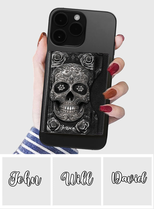 Skull And Roses - Personalized Skull Magsafe Wallet