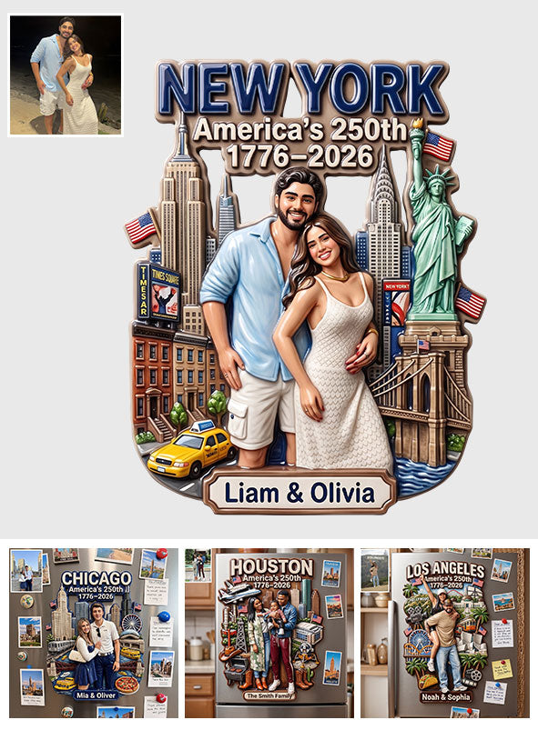 USA Travel Memory - Personalized Patriot Magnet