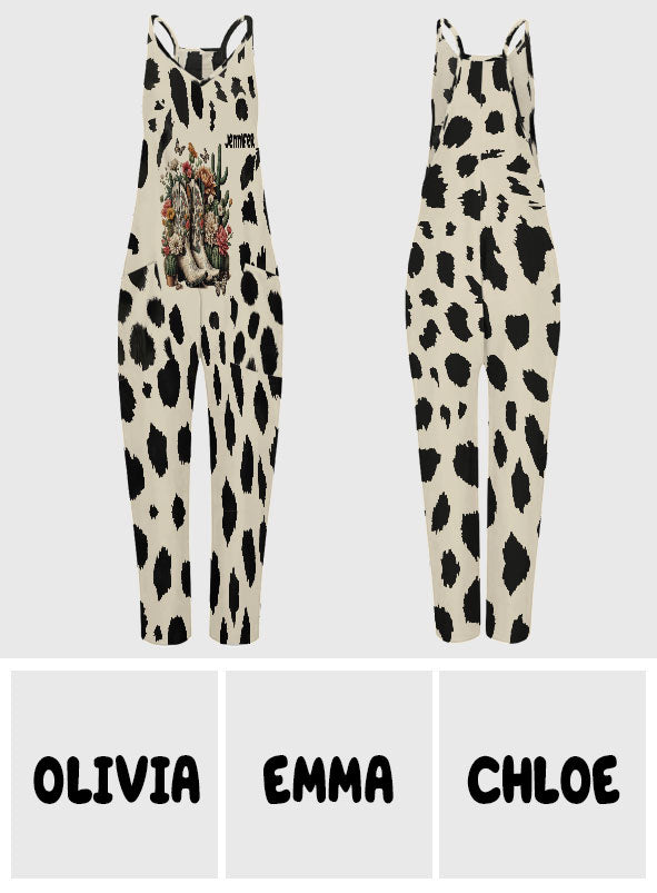 Western Cowgirl Boots - Personalized Cowgirl Loose-Fit Overalls/ Rompers