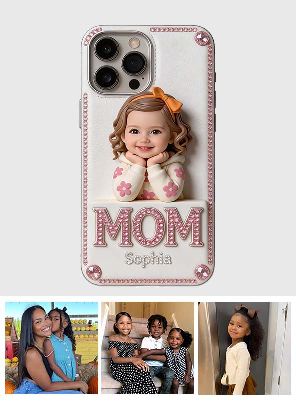 Mother's Day Gift, Custom From Any Photo - Personalized Mother 3D Embossed Leather Phone Case
