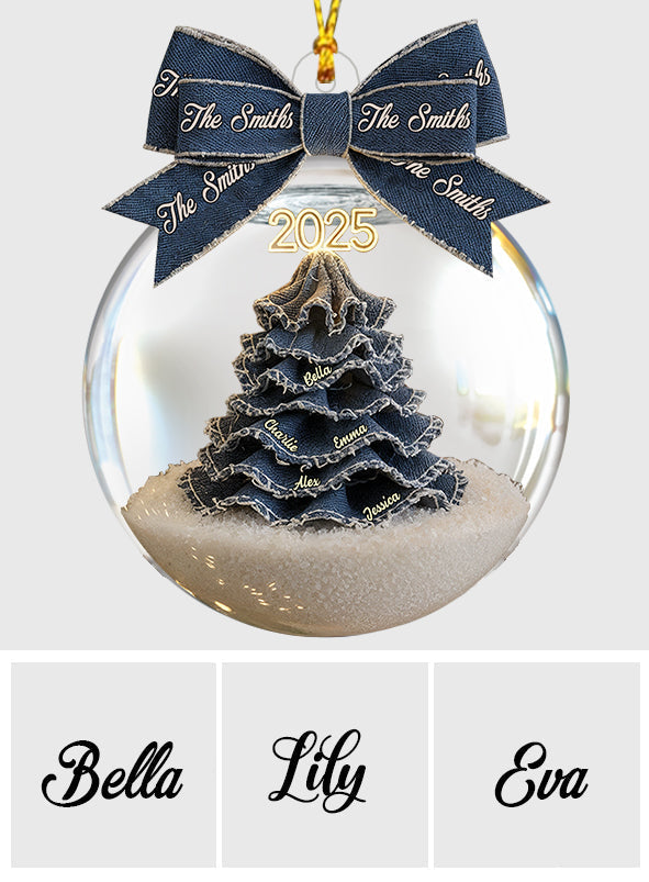 Merry Christmas Family - Personalized Family Transparent Ornament