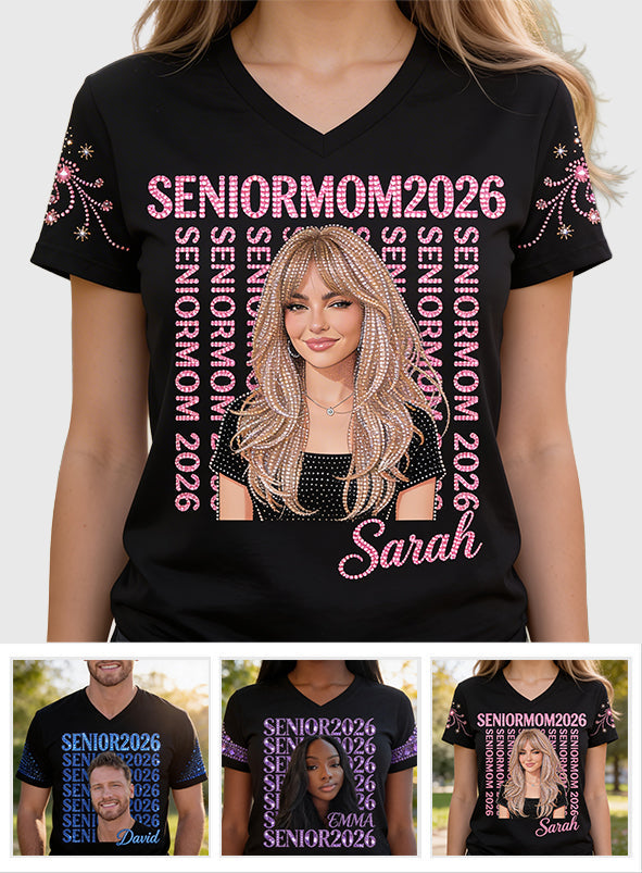 Senior2026 - Personalized Graduation Fully Printed V-Neck T-Shirt