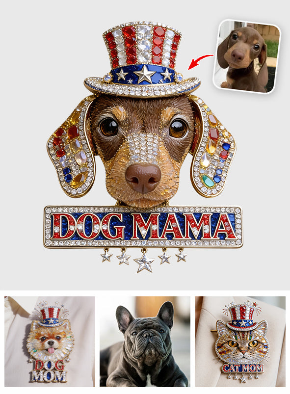 Red, White & Woof - Personalized Dog 3D Embossed Enamel Pin