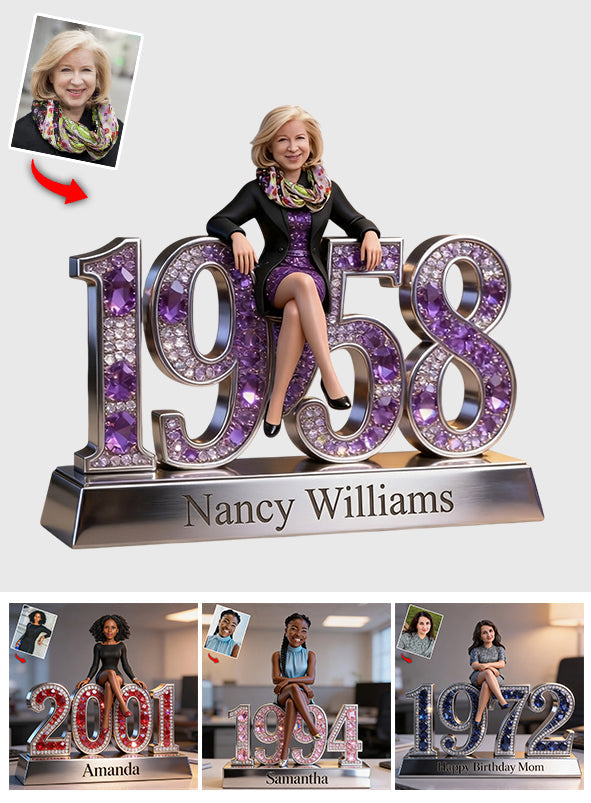 Photo and Year - Gift For Her - Personalized Birthday Custom Shaped Acrylic Plaque
