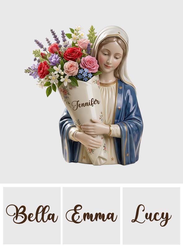 Virgin Mary's Grace - Personalized Christian Acrylic Flower Vase