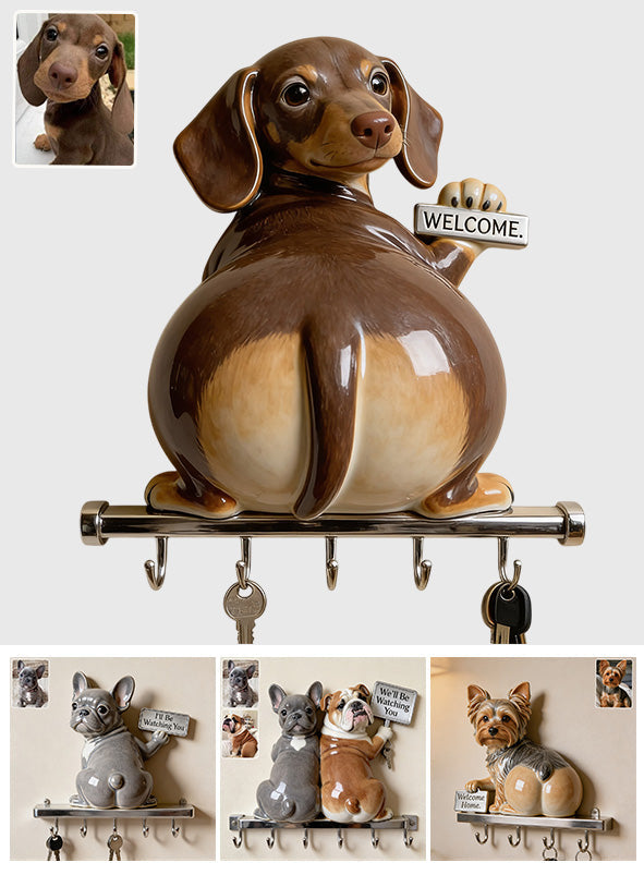 Welcome Home - Personalized Dog Custom Shaped Hanging Rack