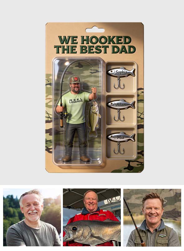 Personalized Gift for Fishing Dad, Fishing Lover Gift - Personalized Fishing Custom Shaped Acrylic Plaque