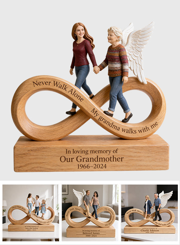 Never Walk Alone - Personalized Memorial Custom Shaped Acrylic Plaque