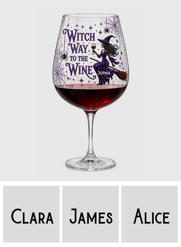 Drink Up Witches - Personalized Witch Wine Glasses Set With Wooden Box