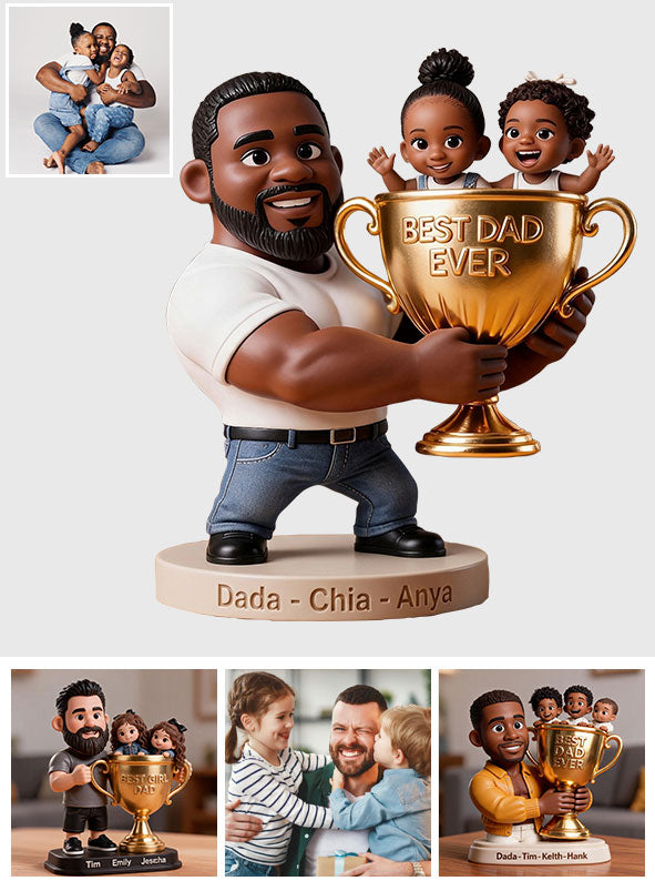 The Best Dad Trophy - Personalized Father Custom Shaped Acrylic Plaque