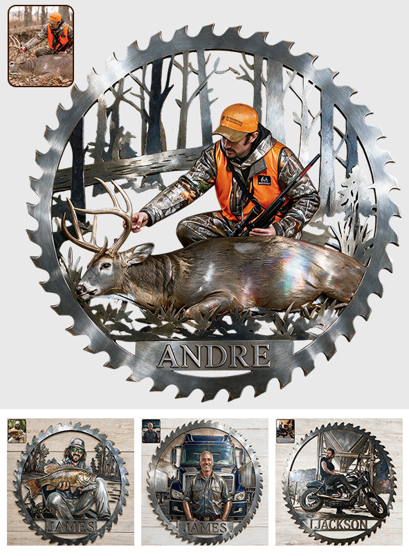 Custom Saw Blade Metal Wall Sign for Men – Personalized Gift for Him - Personalized Real Men 3D Printed Cut Metal Sign