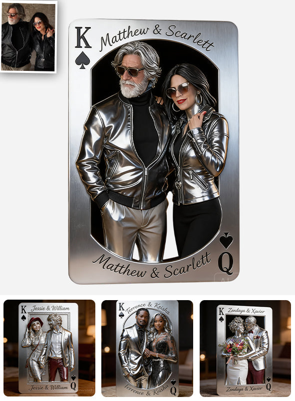 Playing Card King And Queen - Personalized Couple Custom Shaped Acrylic Plaque