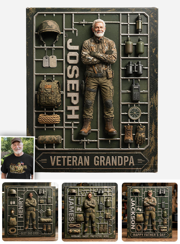Perfect Father's Day Gift - Personalized Veteran Custom Shaped Acrylic Plaque