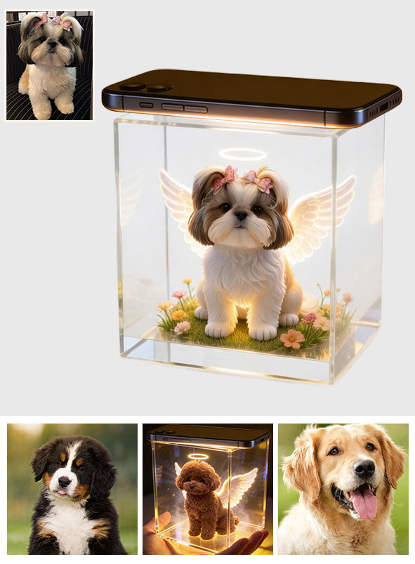 Your Wings Were Ready But My Heart Was Not - Personalized Dog 3D Memory Box