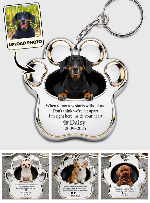 Memorial Paw - Personalized Dog Keychain