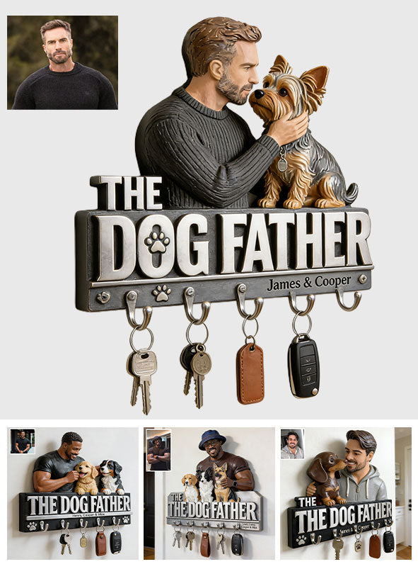 The Dog Father - Personalized Dog Custom Shaped Hanging Rack