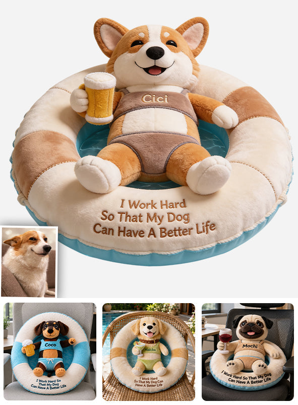 Working Hard - Personalized Dog Premium Faux Fur Pillow