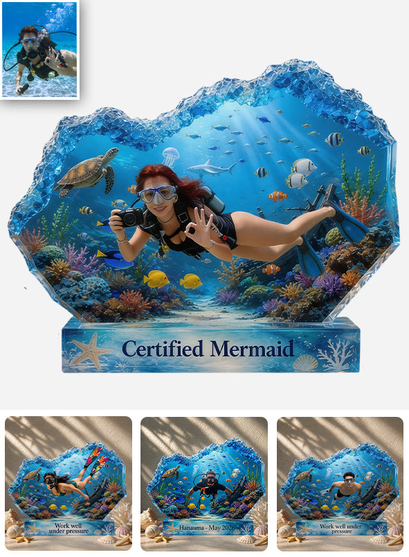 Love Surfing, Sea Lover Gift - Personalized Scuba Diving Custom Shaped Acrylic Plaque