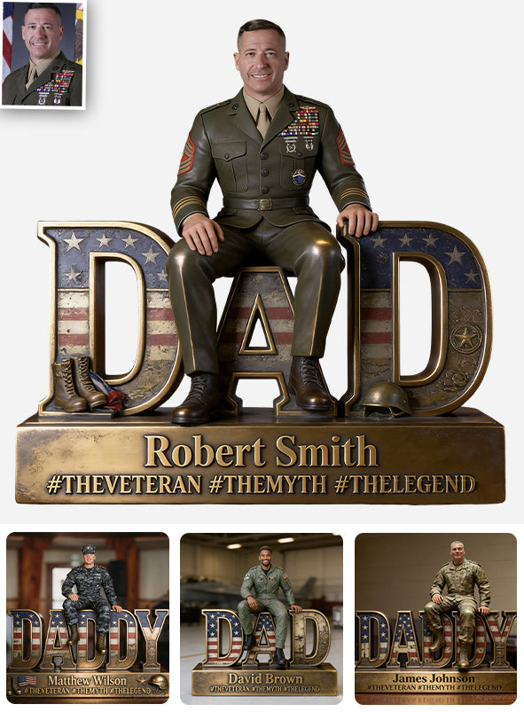 Military Veteran - Personalized Father Custom Shaped Acrylic Plaque