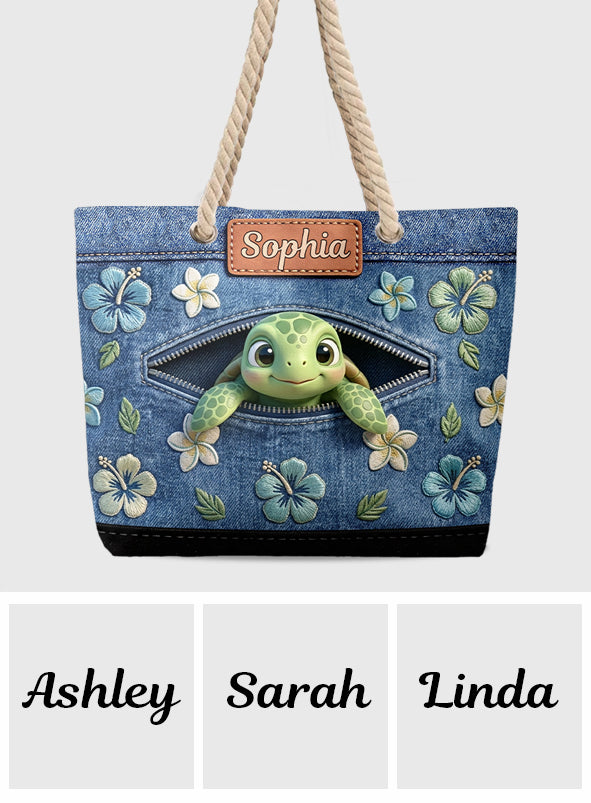 Salty Lil' Beach - Personalized Turtle Beach Bag