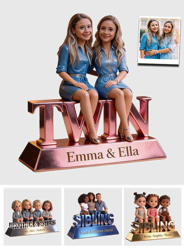 Sibling Forever - Personalized Sibling Custom Shaped Acrylic Plaque