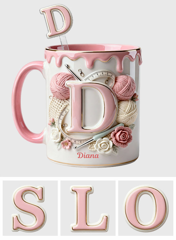 Love Crochet - Personalized Crocheting Set Accent Mug with Acrylic Stirrers