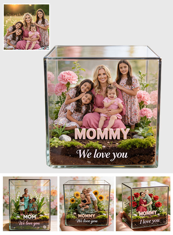 Mom Gift Block and Flower - Personalized Mother Custom Shaped Acrylic Plaque